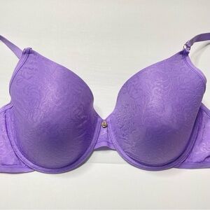 36D BRA Purple Natori 136059 Women Jacquard Contour Underwire Stretch Side 0263